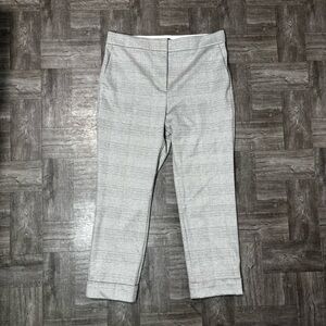 Ann Taylor Petite Light Grey Plaid Ankle Length Trouser Pants Size 8P